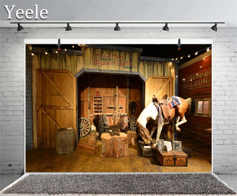 Yeele 10x8ft Wild West Backdrop for Photography Old Western Cowboy Saloon Saddle Background Party Decoration Banner Kids Man Children Boy Photo Booth Shoot Vinyl Studio Props - Image 2